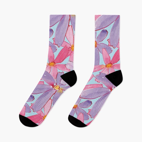 Item preview, Garden Cosmos, Pink and Purple blue background designed and sold by PricklyDaisy.