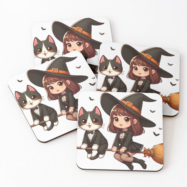 Item preview, AI Witch on Broom with Tuxedo Cat 0903 designed and sold by Aqualung1971.