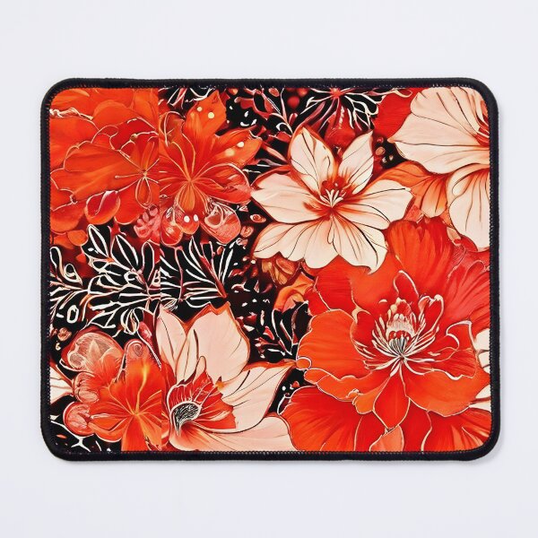 Item preview, BOHO BOTANICAL BAROQUE BOUQUET ~ Floral Flowers ~ Red Black ~ Clematis Rose designed and sold by Spinning Plates 360.