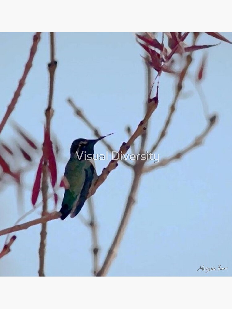 Green Hummingbird Red Vine by TheRealMozelle
