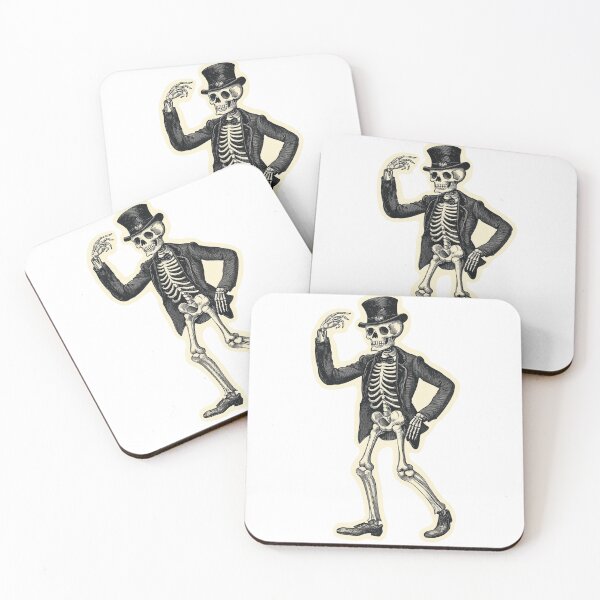 Item preview, Dapper Skeleton in Top Hat Sticker – Vintage Halloween Design designed and sold by GameWeave.