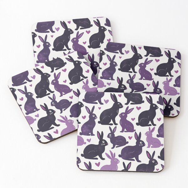 Item preview, Purple and Black Bunny Rabbit Pattern designed and sold by BirdsnStuff.