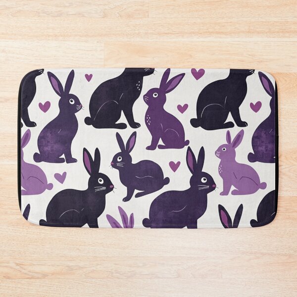 Item preview, Purple and Black Bunny Rabbit Pattern designed and sold by BirdsnStuff.