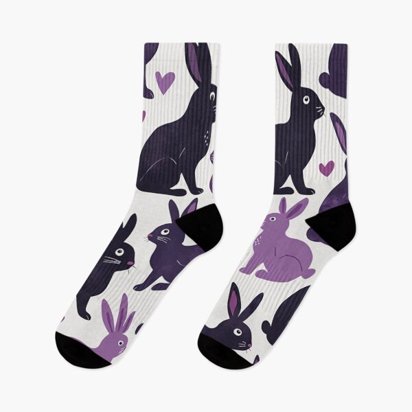 Item preview, Patrón de conejo morado y negro designed and sold by BirdsnStuff.