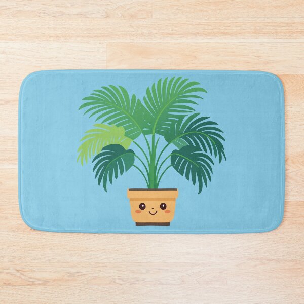 Item preview, Potted Palm Kawaii Sky Blue Background designed and sold by Piwakawaka-CA.