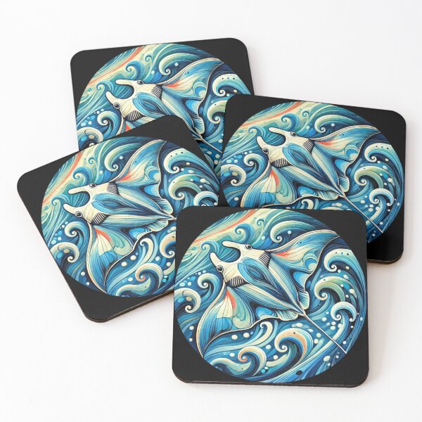 Item preview, Surrealist Sea Life Manta Ray Design designed and sold by TribalioDesigns.