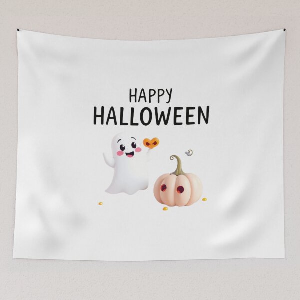 Item preview, Dreamy Pastel Gradient Skies Happy Halloween designed and sold by SNOPPEZ.