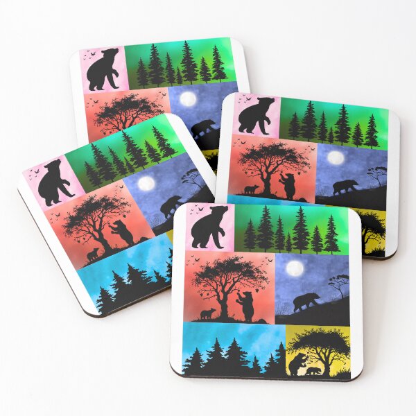 Item preview, Serene Pop-Art Nature Silhouette Design – Bears, Birds & Trees designed and sold by Fredster1966.