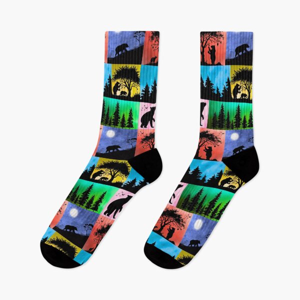 Item preview, Serene Pop-Art Nature Silhouette Design – Bears, Birds & Trees designed and sold by Fredster1966.