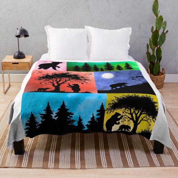 Item preview, Serene Pop-Art Nature Silhouette Design – Bears, Birds & Trees designed and sold by Fredster1966.