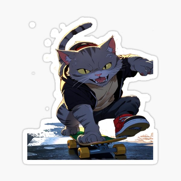 Item preview, the rebellious cat on wheels designed and sold by DigitechStudio.