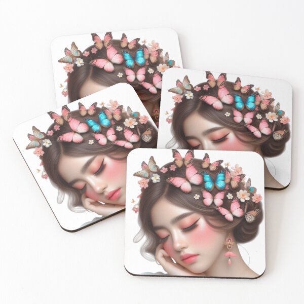 Item preview, Beautiful Woman in Fantasy Style Adorned with Butterflies designed and sold by MYSTAYA.
