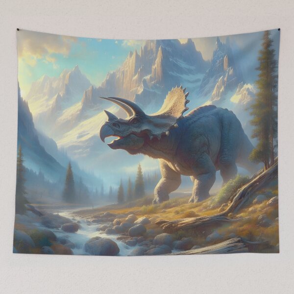 Item preview, Majestic Triceratops in Mountain Landscape designed and sold by CitrineLinker.