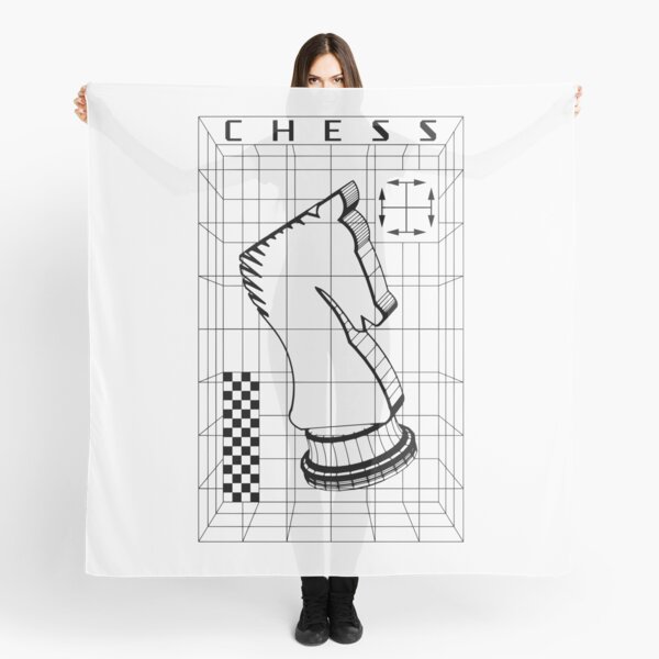 Aperçu de l'œuvre Wireframe futuriste de pièce de cavalier de joueur d'échecs créée et vendue par GrandeDuc.