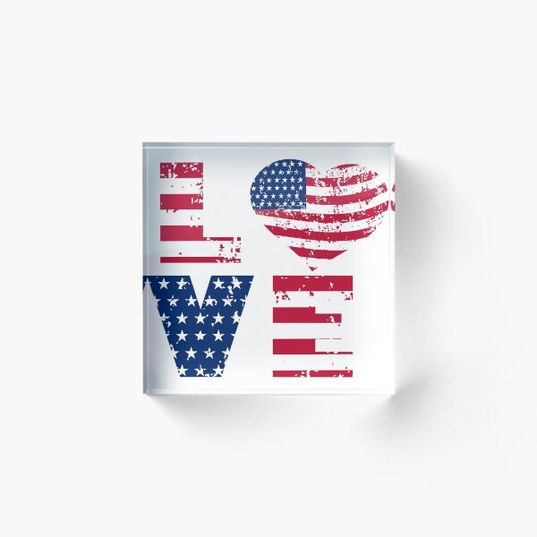 Artikelvorschau, Die Wort-Liebe in rotem weißem und blauem - USA-Flaggen-Symbole entworfen und verkauft von webpatty.