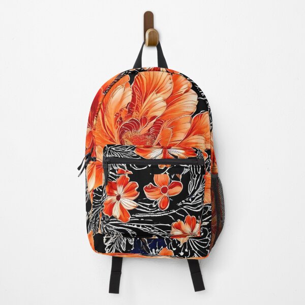 Item preview, BOHO BOTANICAL BAROQUE BOUQUET ~ Floral Flowers ~ Orange Black ~ Tulip Hibiscus designed and sold by Spinning Plates 360.