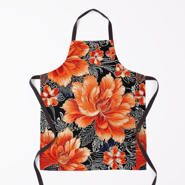 Item preview, BOHO BOTANICAL BAROQUE BOUQUET ~ Floral Flowers ~ Orange Black ~ Tulip Hibiscus designed and sold by Spinning Plates 360.