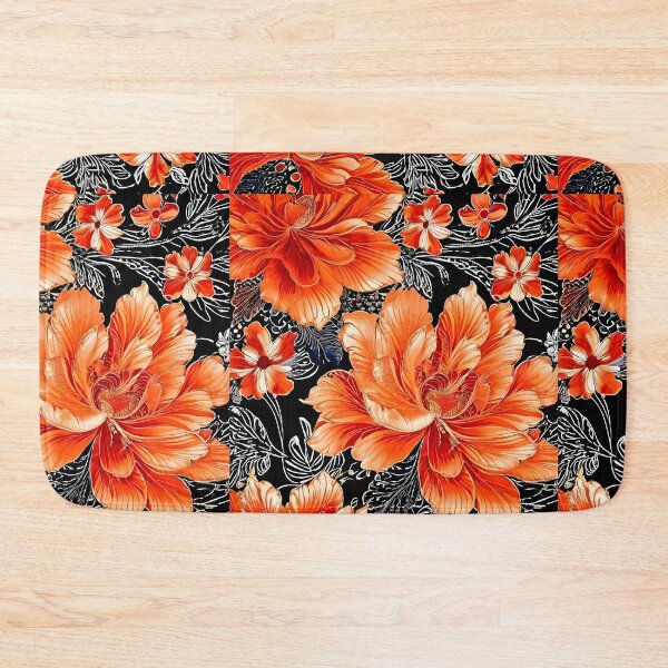 Item preview, BOHO BOTANICAL BAROQUE BOUQUET ~ Floral Flowers ~ Orange Black ~ Tulip Hibiscus designed and sold by Spinning Plates 360.