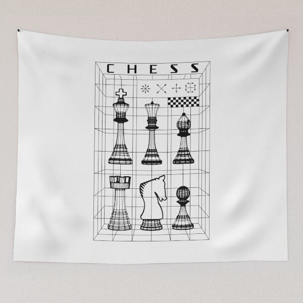 Item preview, Chess Player Pieces Set Futuristic Checkmate Wireframe designed and sold by GrandeDuc.