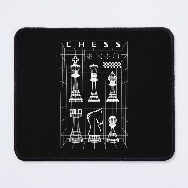 Aperçu de l'œuvre Jeu de pièces de joueur d'échecs Wireframe futuriste pour échec et mat créée et vendue par GrandeDuc.
