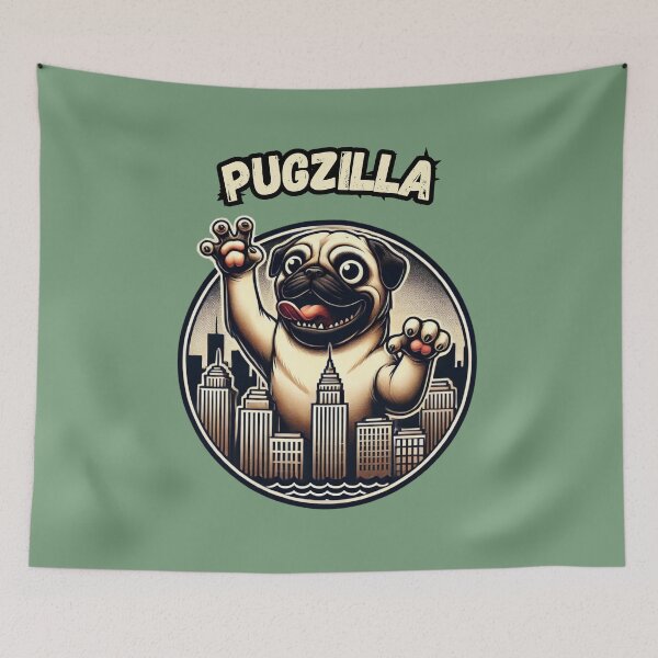Item preview, Pugzilla Cute Pug Monster designed and sold by critterpatchusa.