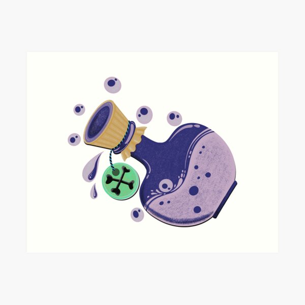 Aperçu de l'œuvre Bouteille de poison bleue créée et vendue par Aforesty.