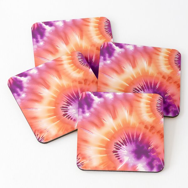 Item preview, 70s RETRO GROOVY TIE DYE ~ Juicy Orange Purple ~ Hippie Flower Power designed and sold by Spinning Plates 360.