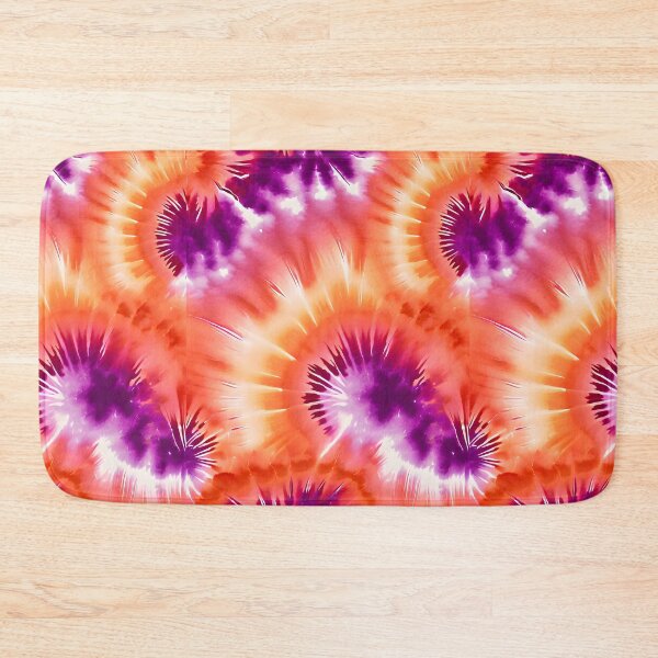 Item preview, 70s RETRO GROOVY TIE DYE ~ Juicy Orange Purple ~ Hippie Flower Power designed and sold by Spinning Plates 360.