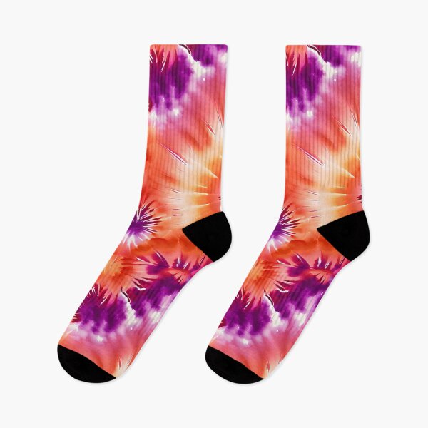 Item preview, 70s RETRO GROOVY TIE DYE ~ Juicy Orange Purple ~ Hippie Flower Power designed and sold by Spinning Plates 360.