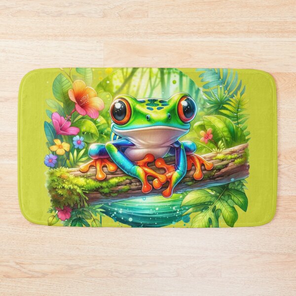 Item preview, Red Eyed Tree Frog Jungle Splash designed and sold by critterpatchusa.