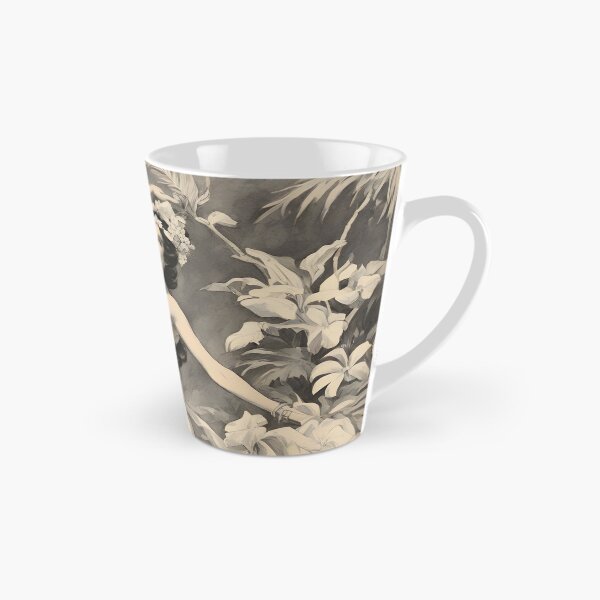 Item preview, VINTAGE HAWAIIAN GODDESS ~ Tropical Hawaii ~ Retro Black & White ~ Hawaiiana Woman Lady Art Poster Print designed and sold by Spinning Plates 360.