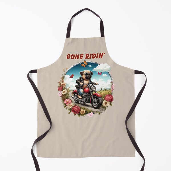 Item preview, Gone Ridin' Pug Cartoon designed and sold by critterpatchusa.