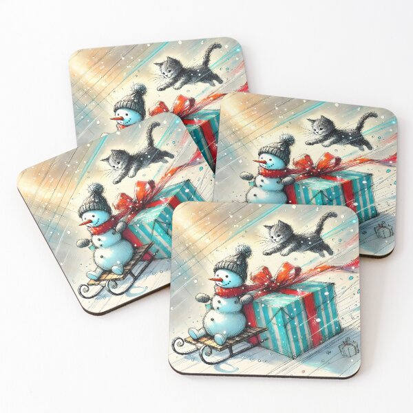 Item preview, Playful Winter Kitten and Snowman Adventure designed and sold by Animepic222.