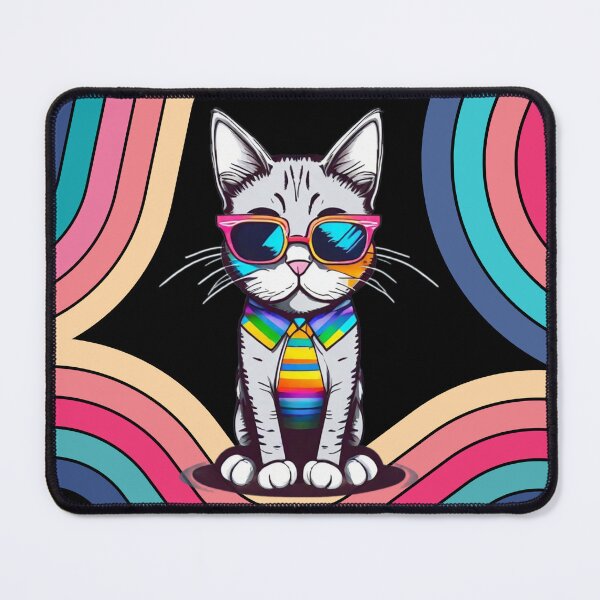 Item preview, Rainbow Groove Cat designed and sold by ALITTLETOWN.