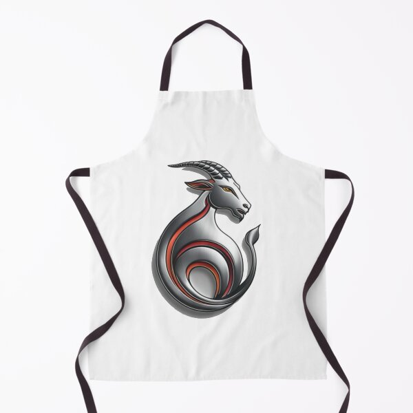 Item preview, A silver goat with horns and a red stripe on its neck designed and sold by PWDigitalArt.