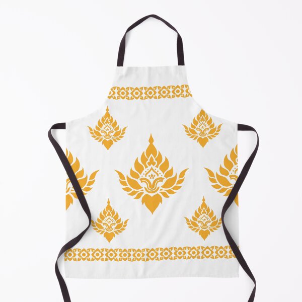Item preview, Traditional Thai fabric pattern design with golden floral motifs designed and sold by ploen kongsuwan.