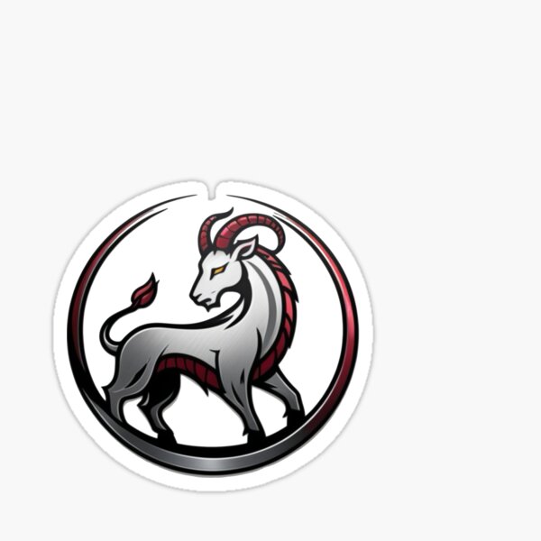 Item preview, A white and red goat with horns designed and sold by PWDigitalArt.