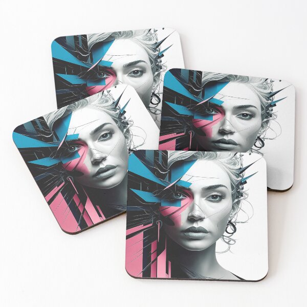 Item preview, Abstract Geometric Woman’s Face designed and sold by ZetaDream.