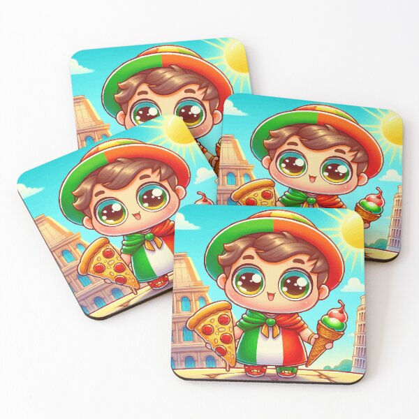 Item preview, Italian Chibi with Pizza and Gelato designed and sold by Gacram.