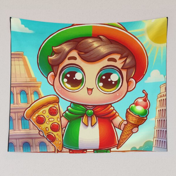 Item preview, Italian Chibi with Pizza and Gelato designed and sold by Gacram.
