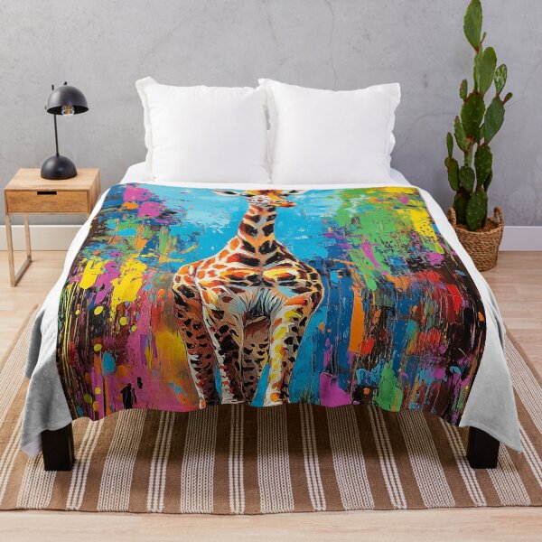 Item preview, Giraffe Print, Colorful Animal Wall Art Print designed and sold by Rockwpapart.