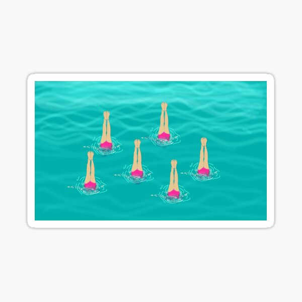 Item preview, Synchronized Swimmers Swimming Under Water  designed and sold by Lily Rose Doodle.