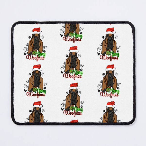 Item preview, Blood Hound "Merry Woofmas" Dog with Christmas Hat – Festive & Fun Holiday Design designed and sold by MrsCreative1.