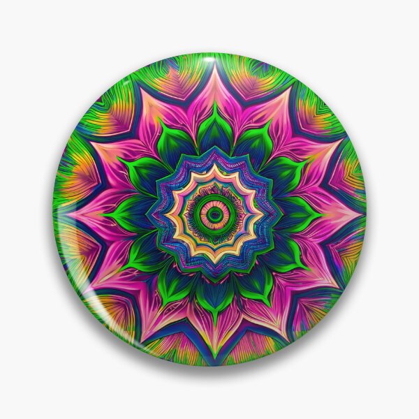 Item preview, Kaleidoscope pattern, color mandala pink and green designed and sold by patterncrow.