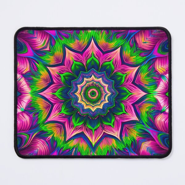 Item preview, Kaleidoscope pattern, color mandala pink and green designed and sold by patterncrow.