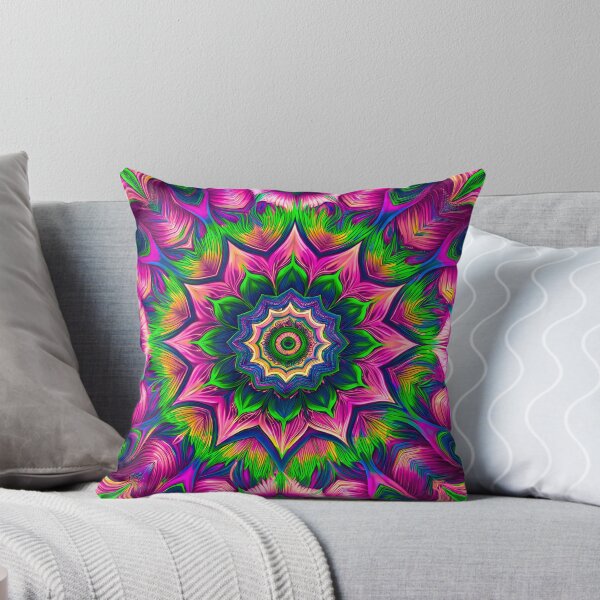 Item preview, Kaleidoscope pattern, color mandala pink and green designed and sold by patterncrow.