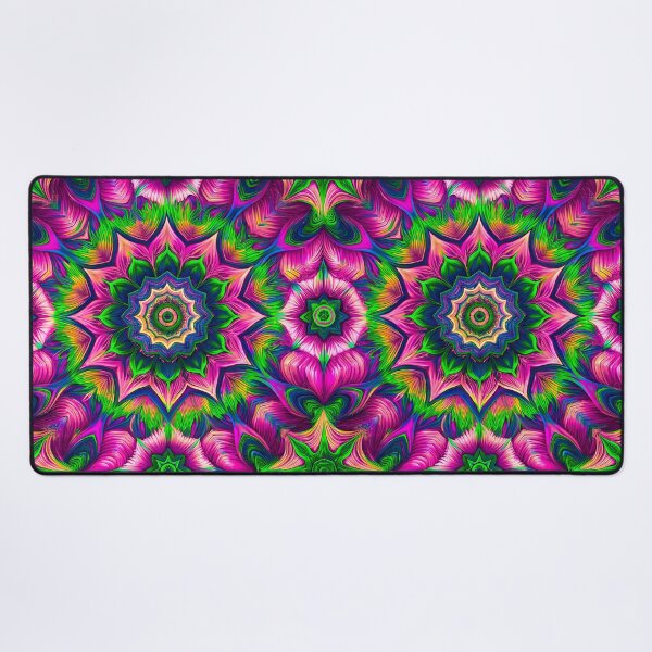 Item preview, Kaleidoscope pattern, color mandala pink and green designed and sold by patterncrow.