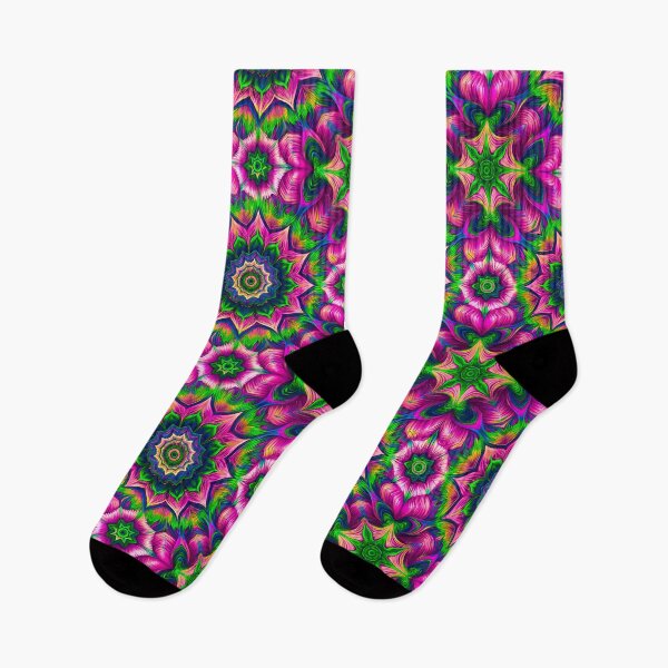 Item preview, Kaleidoscope pattern, color mandala pink and green designed and sold by patterncrow.