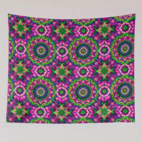 Item preview, Kaleidoscope pattern, color mandala pink and green designed and sold by patterncrow.