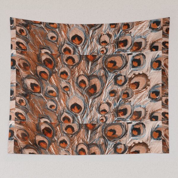 Item preview, Orange Peacock Feathers designed and sold by Nicola Morgan.